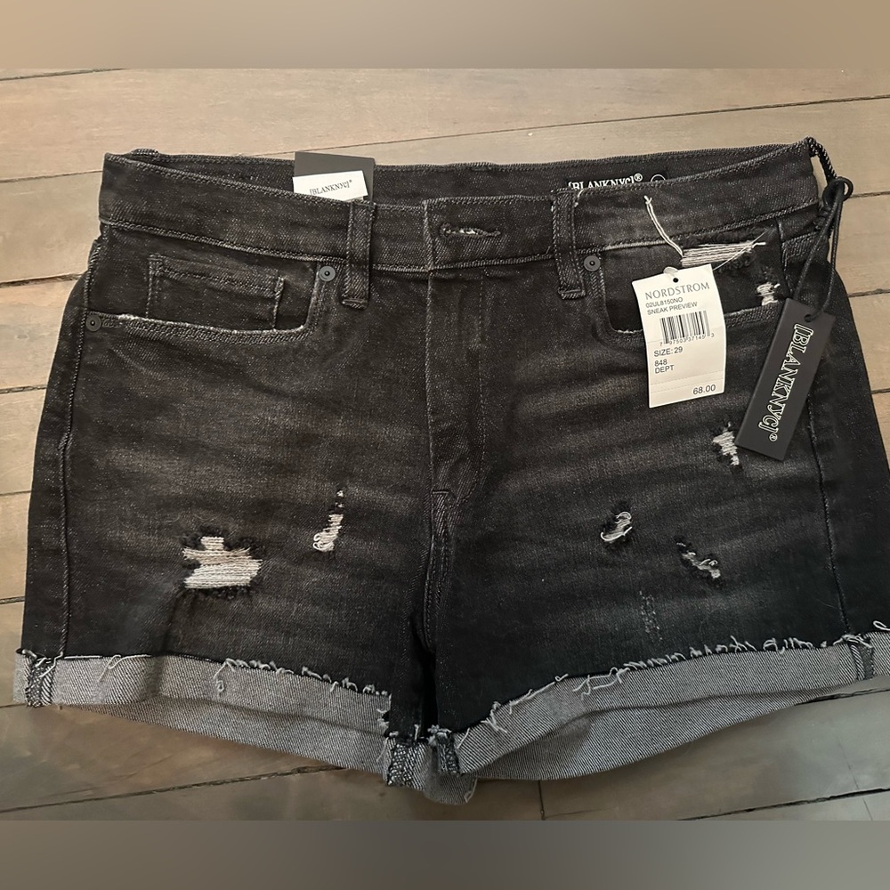 Blank NYC black denim shorts- NWT